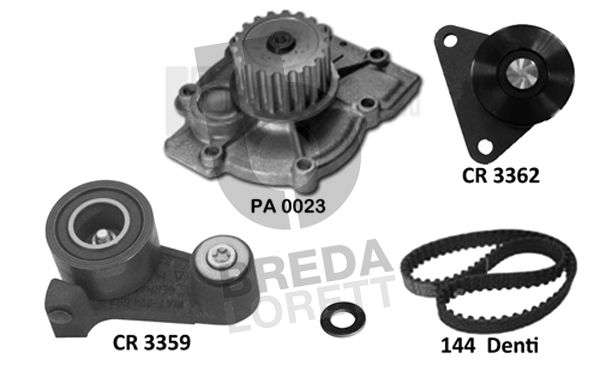 BREDA LORETT Vesipumppu + jakohihnasarja KPA0403A